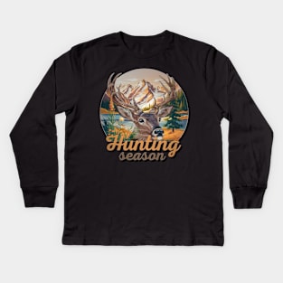 Hunting Season Deer Kids Long Sleeve T-Shirt